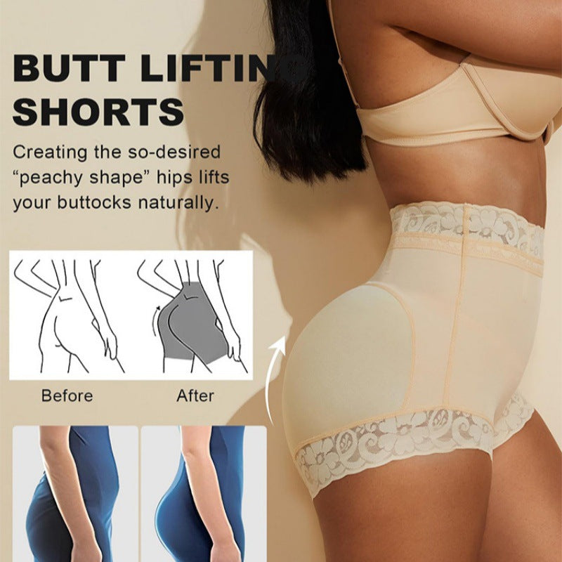 Premium High-Waist Lace Trim Shapewear Shorts | Seamless Tummy Control & Sculpting – Natalia Vespera