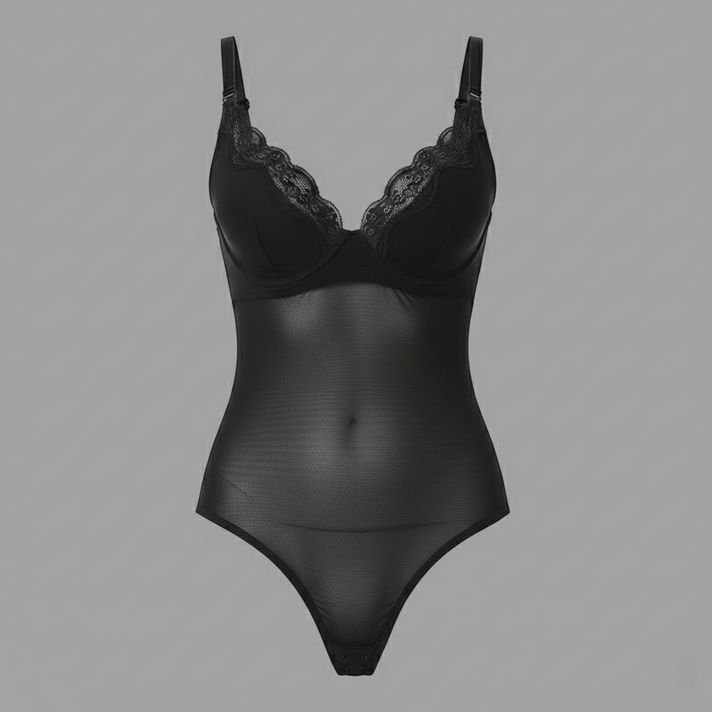 The LuxeSculpt™ All-in-One Premium Lace Plunge Bodysuit