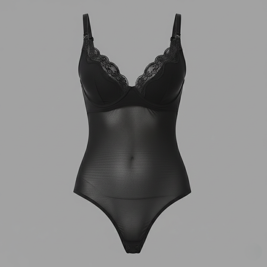 The LuxeSculpt™ All-in-One Premium Lace Plunge Bodysuit