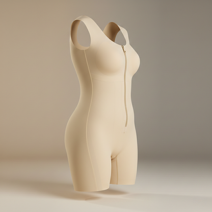 Seamless Full Body Sculpting Faja with Front Zip Closure