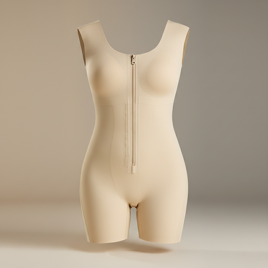 Seamless Full Body Sculpting Faja with Front Zip Closure