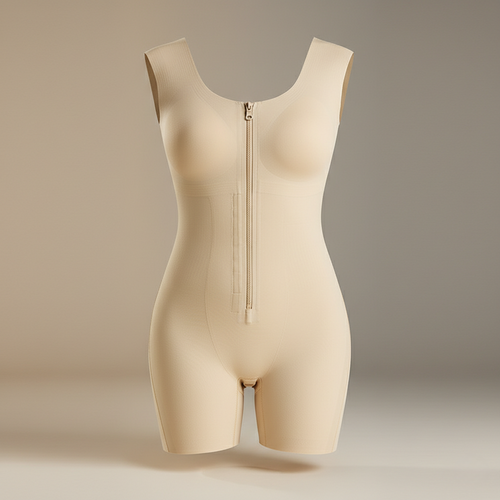 Seamless Full Body Sculpting Faja with Front Zip Closure