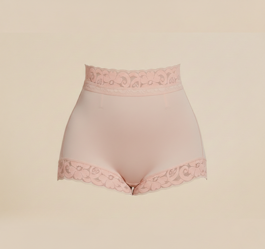 Premium High-Waist Lace Trim Shapewear Shorts – Seamless Tummy Control & Sculpting