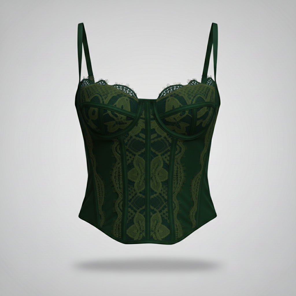 Lace Corset Bustier Top in Blush Pink – Supportive Boned Bodice