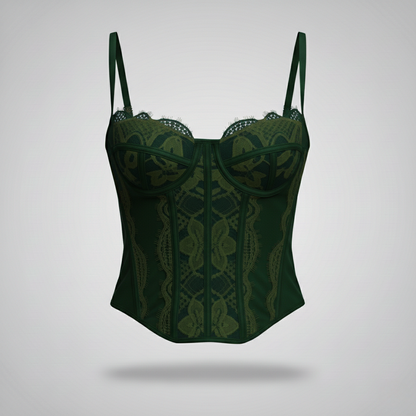 Lace Corset Bustier Top in Blush Pink – Supportive Boned Bodice