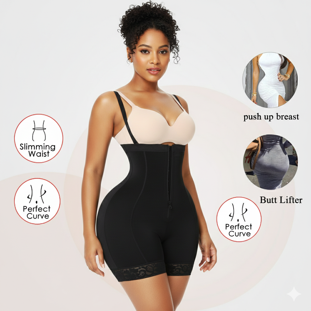 CurveSculpt™ Elite High-Waist Body Shaper – 3-in-1 Tummy Control, Butt Lifter & Thigh Slimmer
