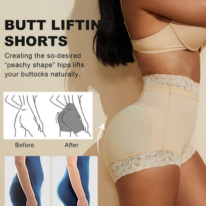 Premium High-Waist Lace Trim Shapewear Shorts | Seamless Tummy Control & Sculpting – Natalia Vespera