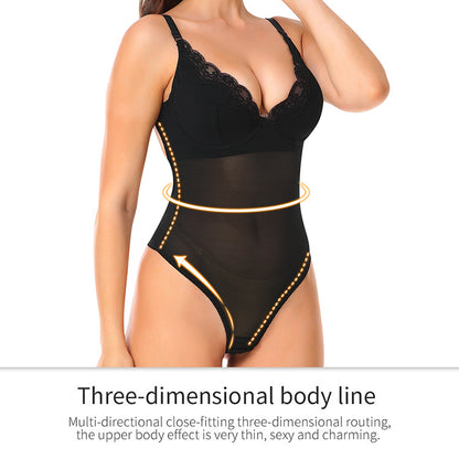 The LuxeSculpt™ All-in-One Premium Lace Plunge Bodysuit